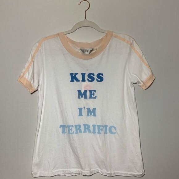 Wildfox Kiss Me Wright Tee Retro Crewneck Size XS Short Sleeve 100% Cotton New - Picture 2 of 8